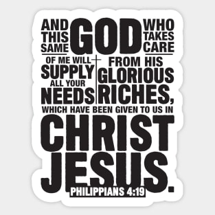 Philippians 4:19 Sticker